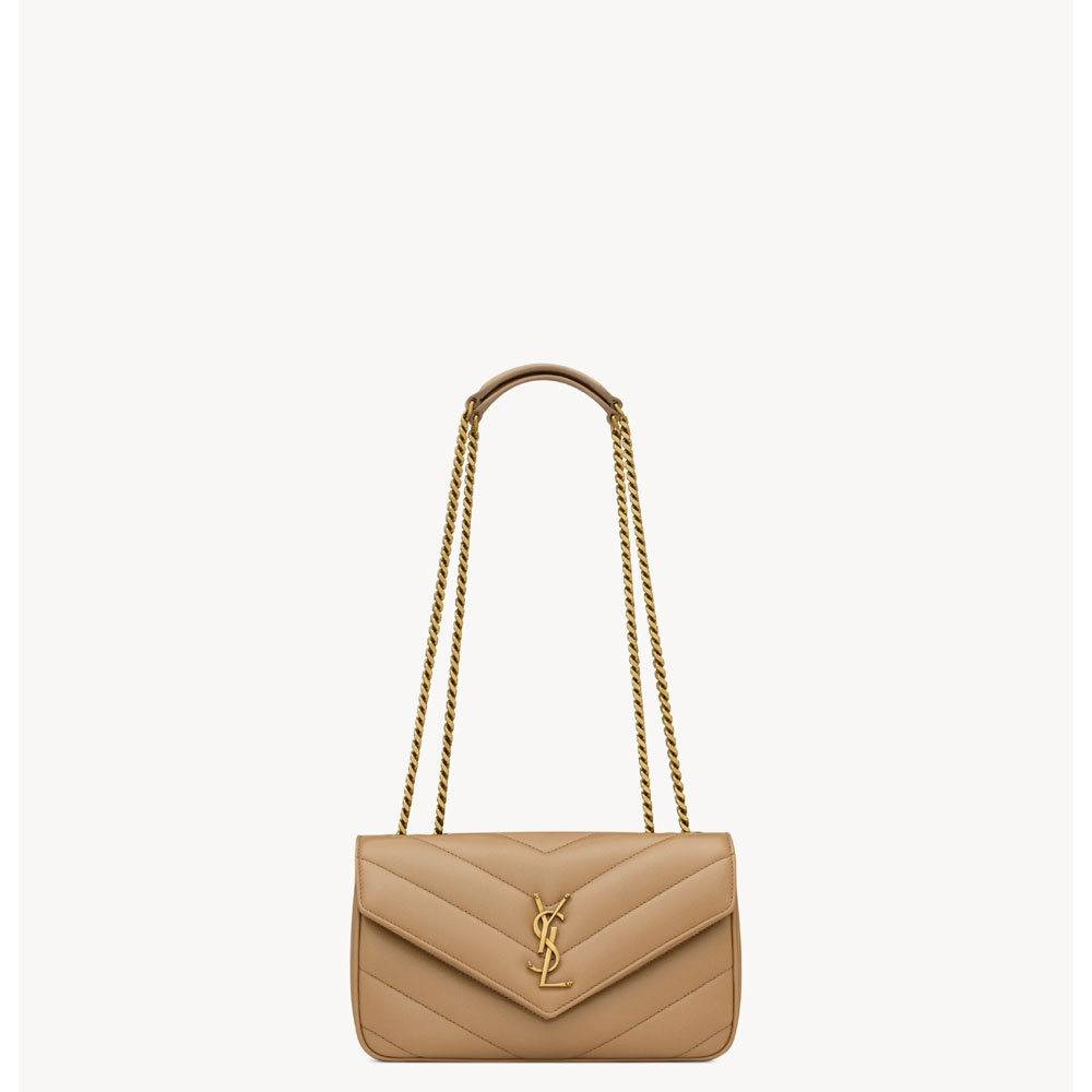 YSL Loulou Small In Matelasse Lambskin in Caramel 801437 AAEAX 2357: Image 1