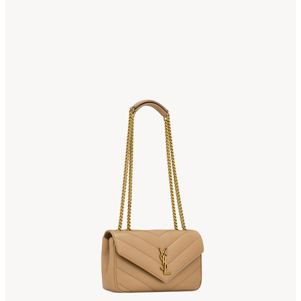 YSL Loulou Small In Matelasse Lambskin in Caramel 801437 AAEAX 2357: Image 2