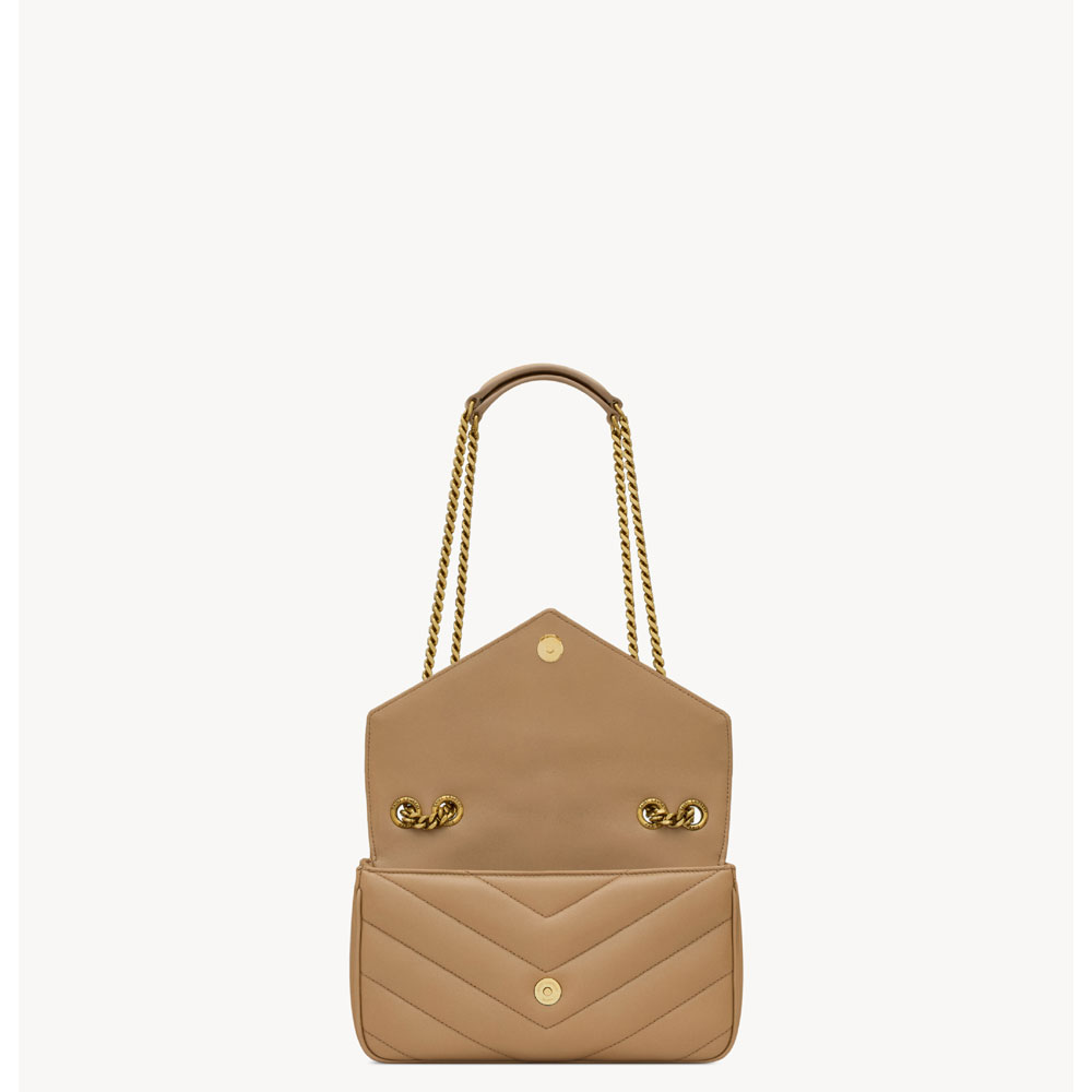 YSL Loulou Small In Matelasse Lambskin in Caramel 801437 AAEAX 2357: Image 3