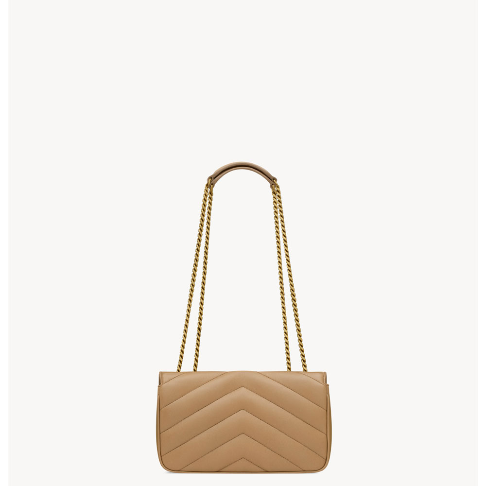 YSL Loulou Small In Matelasse Lambskin in Caramel 801437 AAEAX 2357: Image 4