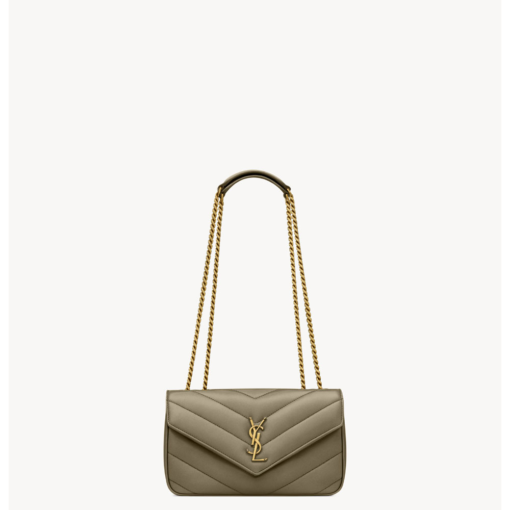 YSL Loulou Small In Matelasse Lambskin in Grey 801437 AAEAX 3775: Image 1