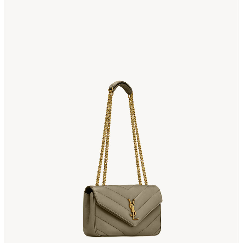 YSL Loulou Small In Matelasse Lambskin in Grey 801437 AAEAX 3775: Image 2