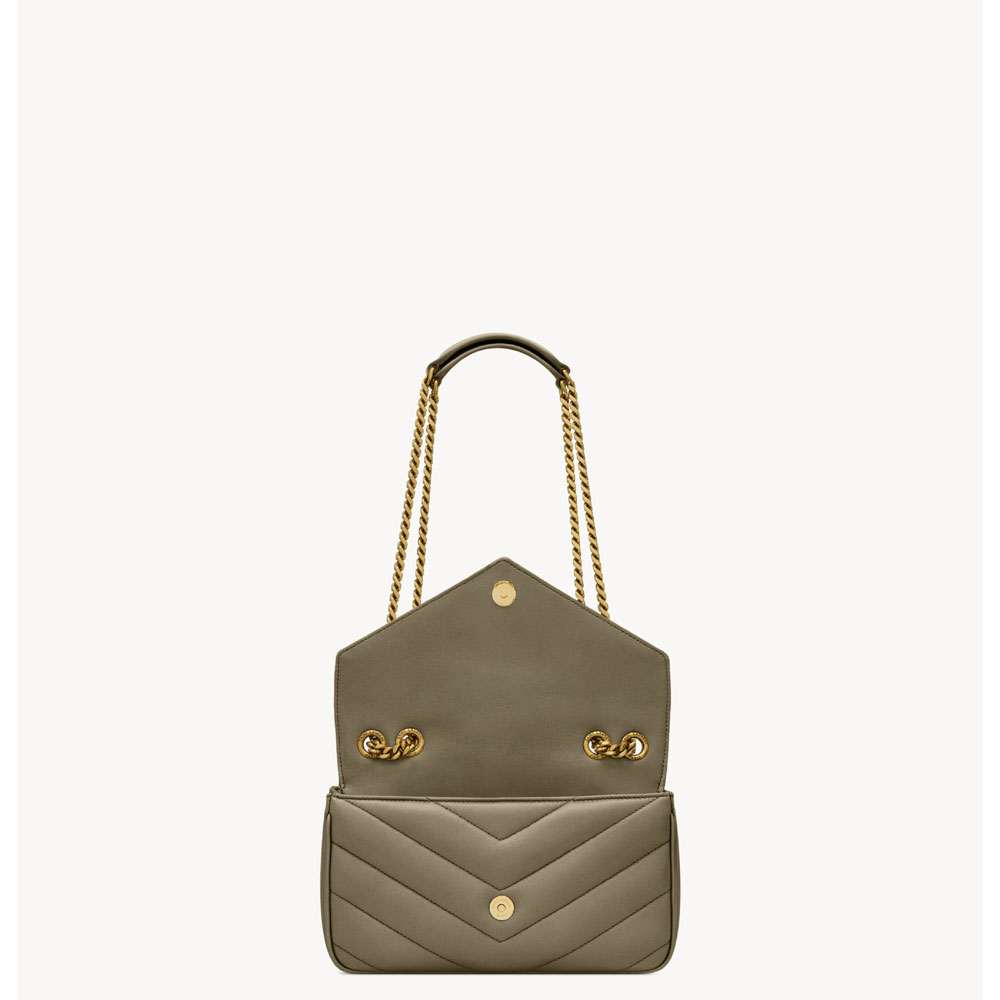 YSL Loulou Small In Matelasse Lambskin in Grey 801437 AAEAX 3775: Image 3