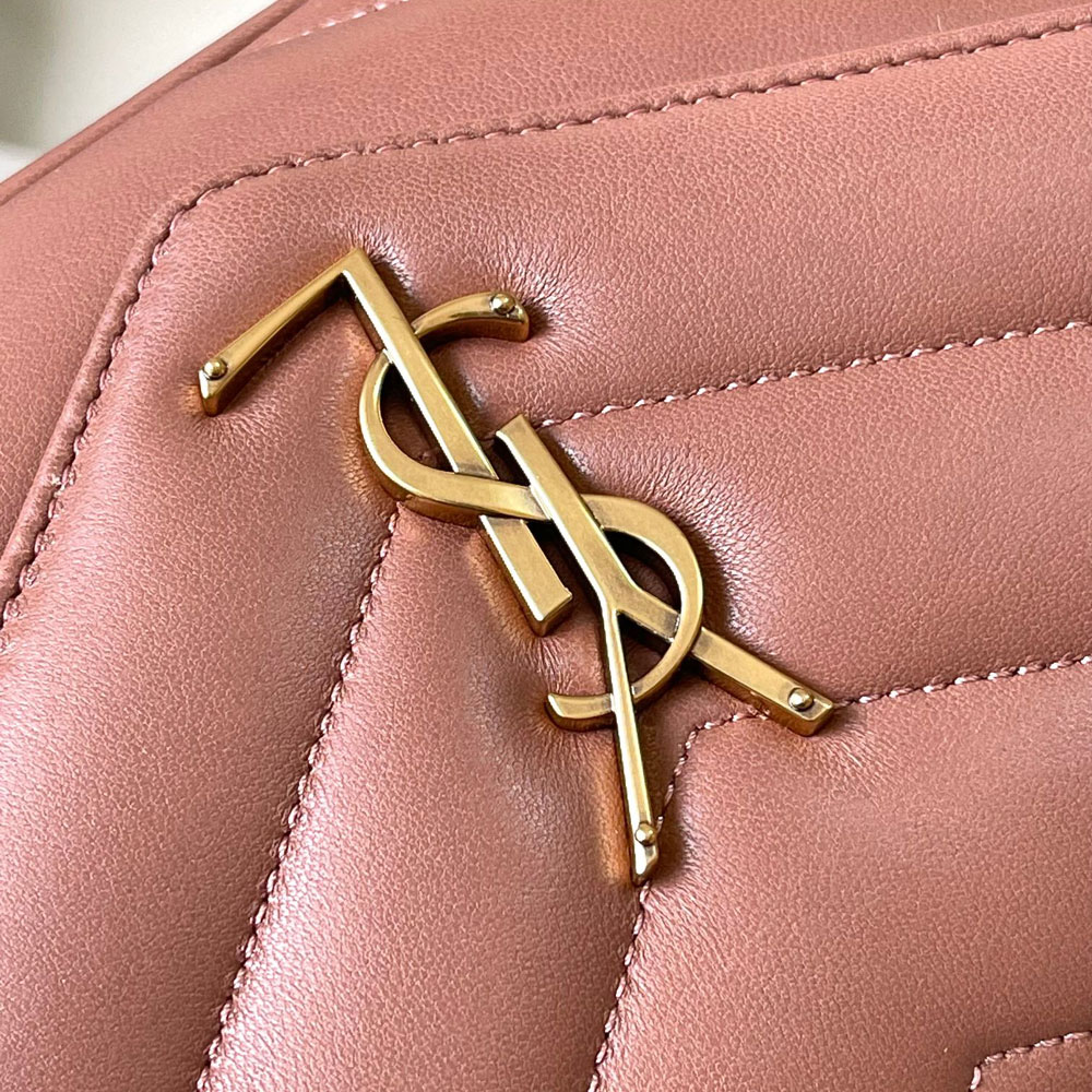 YSL Loulou Small In Matelasse Lambskin in Pink 801437 AAEAX 5036: Image 3
