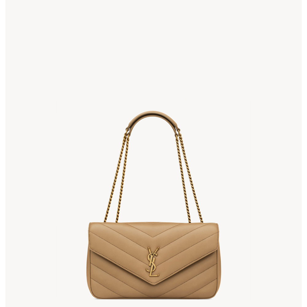 YSL Loulou Medium In Matelasse Lambskin in Caramel 801439 AAEAX 2357: Image 1