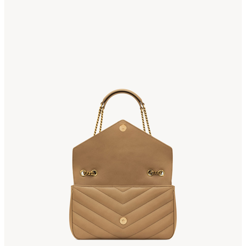 YSL Loulou Medium In Matelasse Lambskin in Caramel 801439 AAEAX 2357: Image 3