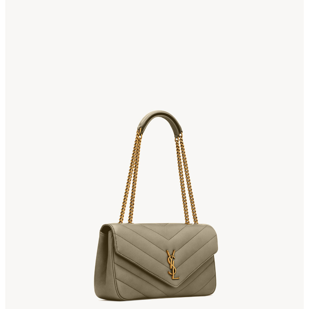 YSL Loulou Medium In Matelasse Lambskin in Grey 801439 AAEAX 3775: Image 2