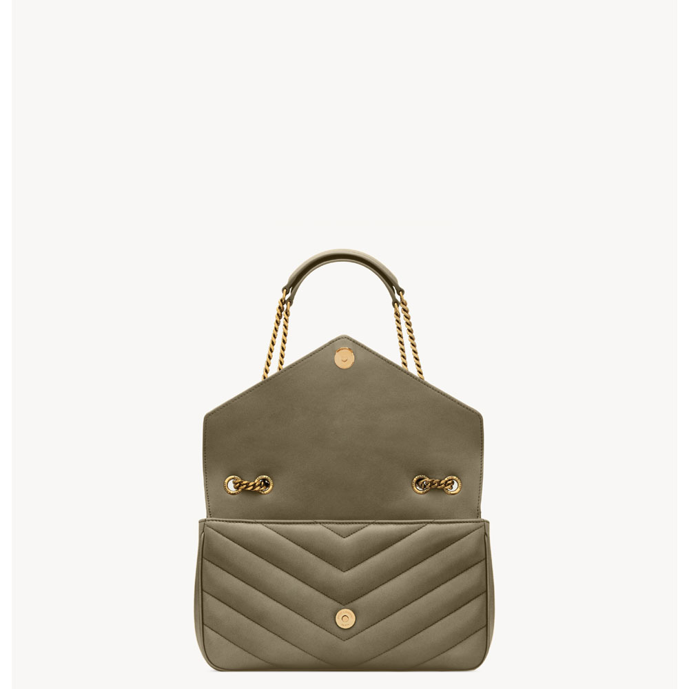 YSL Loulou Medium In Matelasse Lambskin in Grey 801439 AAEAX 3775: Image 3