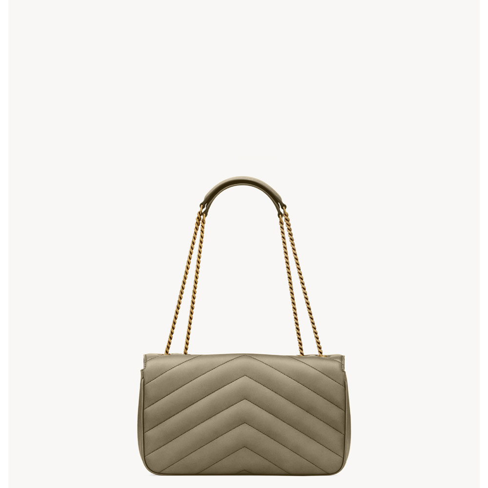 YSL Loulou Medium In Matelasse Lambskin in Grey 801439 AAEAX 3775: Image 4