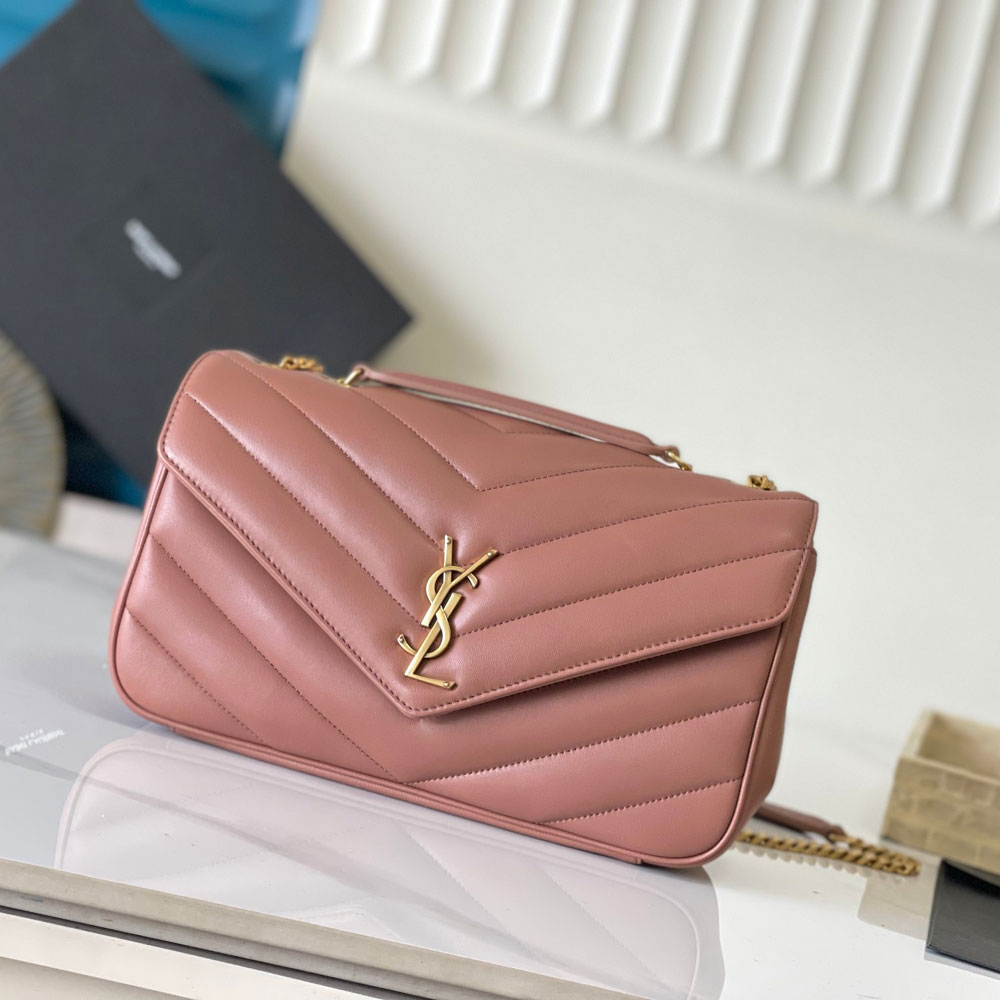 YSL Loulou Medium In Matelasse Lambskin in Pink 801439 AAEAX 5036: Image 1