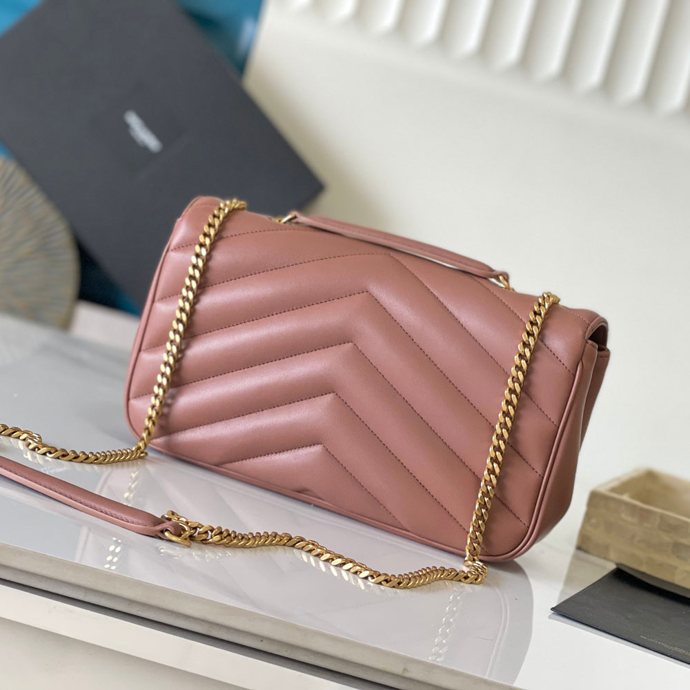 YSL Loulou Medium In Matelasse Lambskin in Pink 801439 AAEAX 5036: Image 2