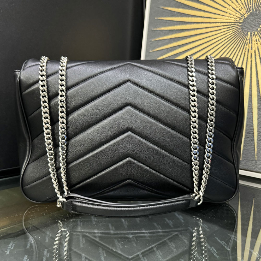 YSL Loulou Large In Matelasse Lambskin in Black 803541 AAE4Y 1000: Image 2
