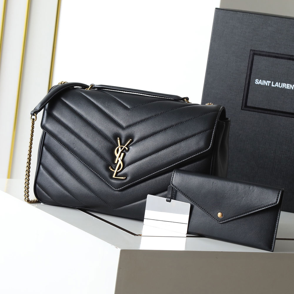 YSL Loulou Large In Matelasse Lambskin in Black 803541 AAEAX 1000: Image 1