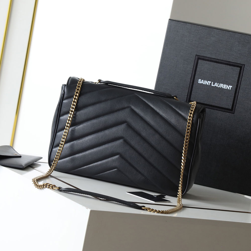 YSL Loulou Large In Matelasse Lambskin in Black 803541 AAEAX 1000: Image 2