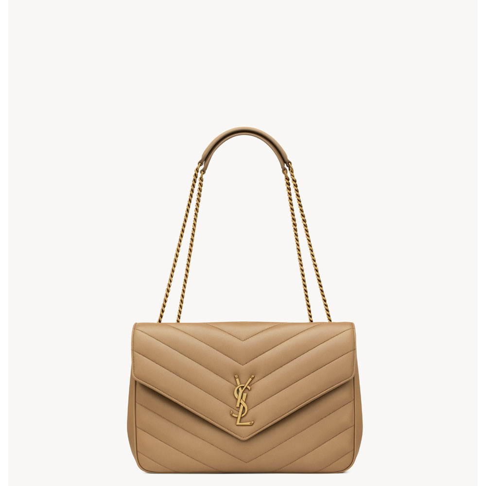 YSL Loulou Large In Matelasse Lambskin in Caramel 803541 AAEAX 2357: Image 1