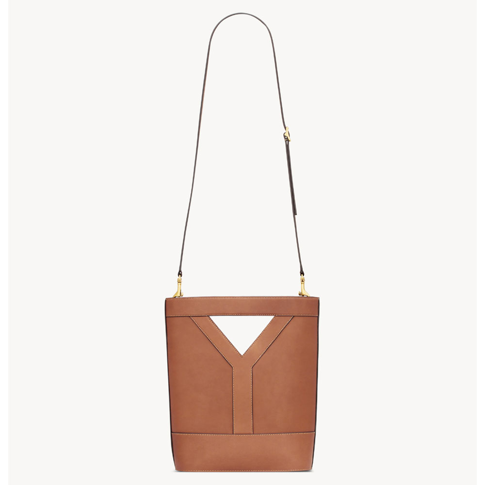 YSL Y Small Bucket In Leather in Brown 808224 AACQ3 6359: Image 4