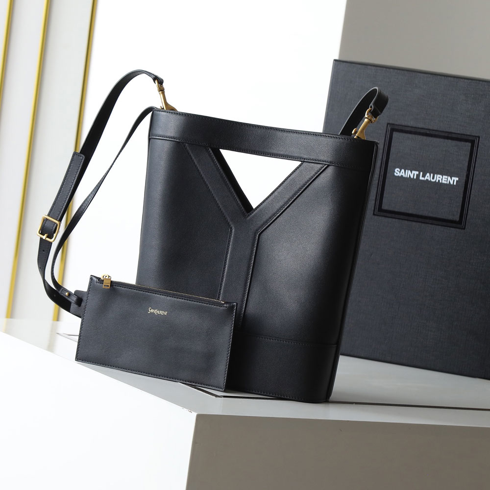YSL Y Small Bucket In Leather in Black 808224 AAEB3 1000: Image 1