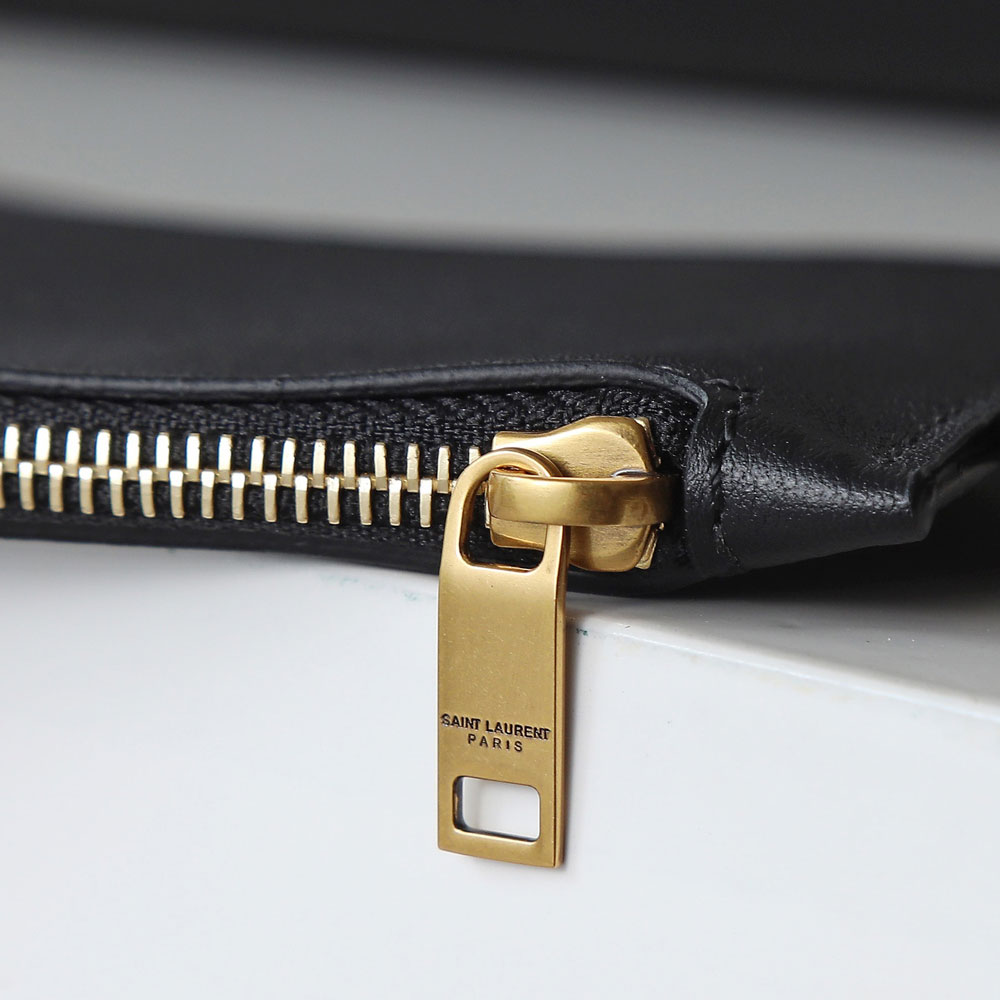 YSL Y Small Bucket In Leather in Black 808224 AAEB3 1000: Image 3