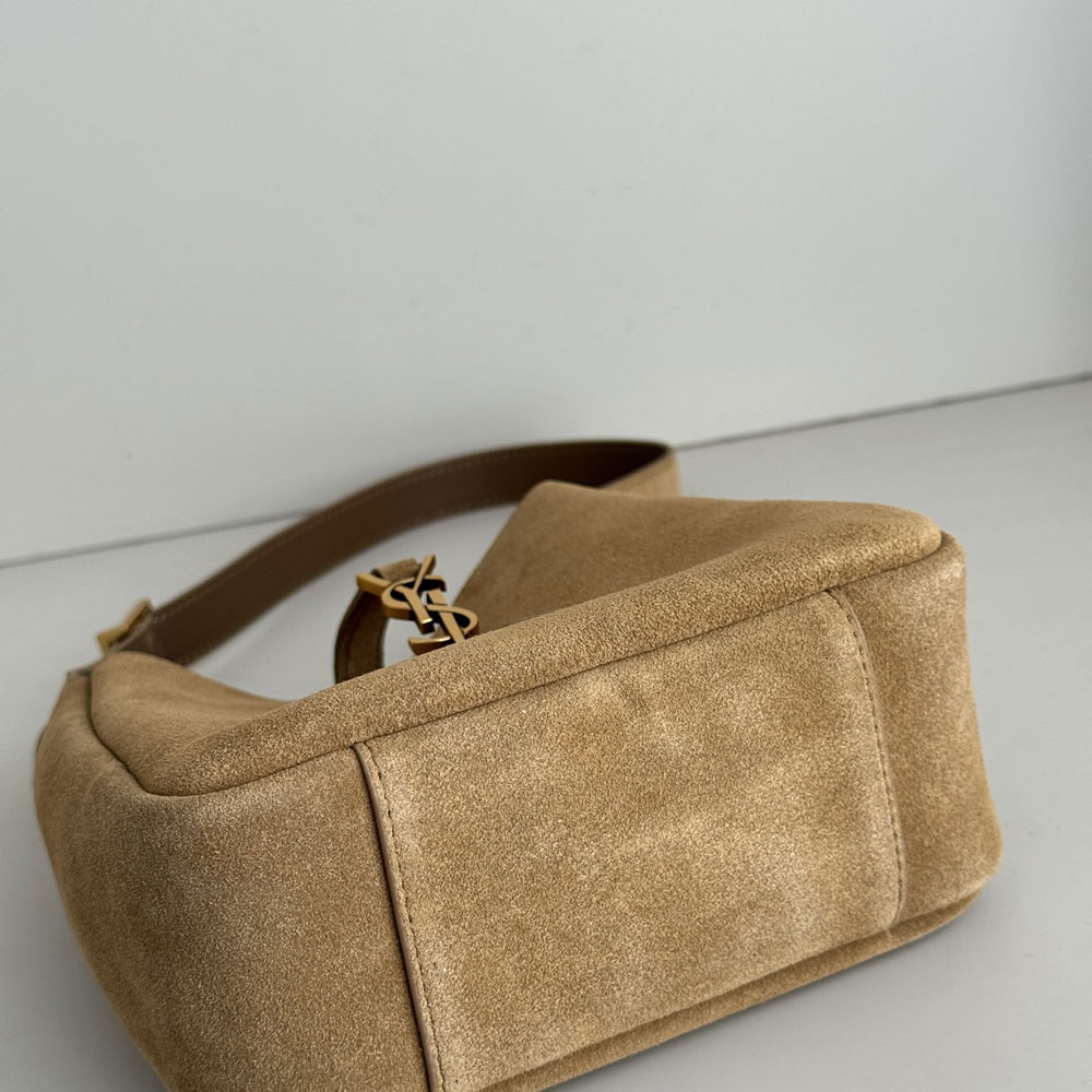 YSL Le 5 A 7 Supple Baby In Suede in Brown 809461 1U80W 3194: Image 2