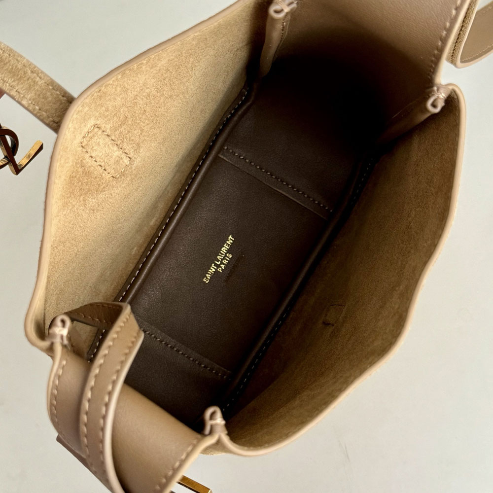 YSL Le 5 A 7 Supple Baby In Suede in Brown 809461 1U80W 3194: Image 3
