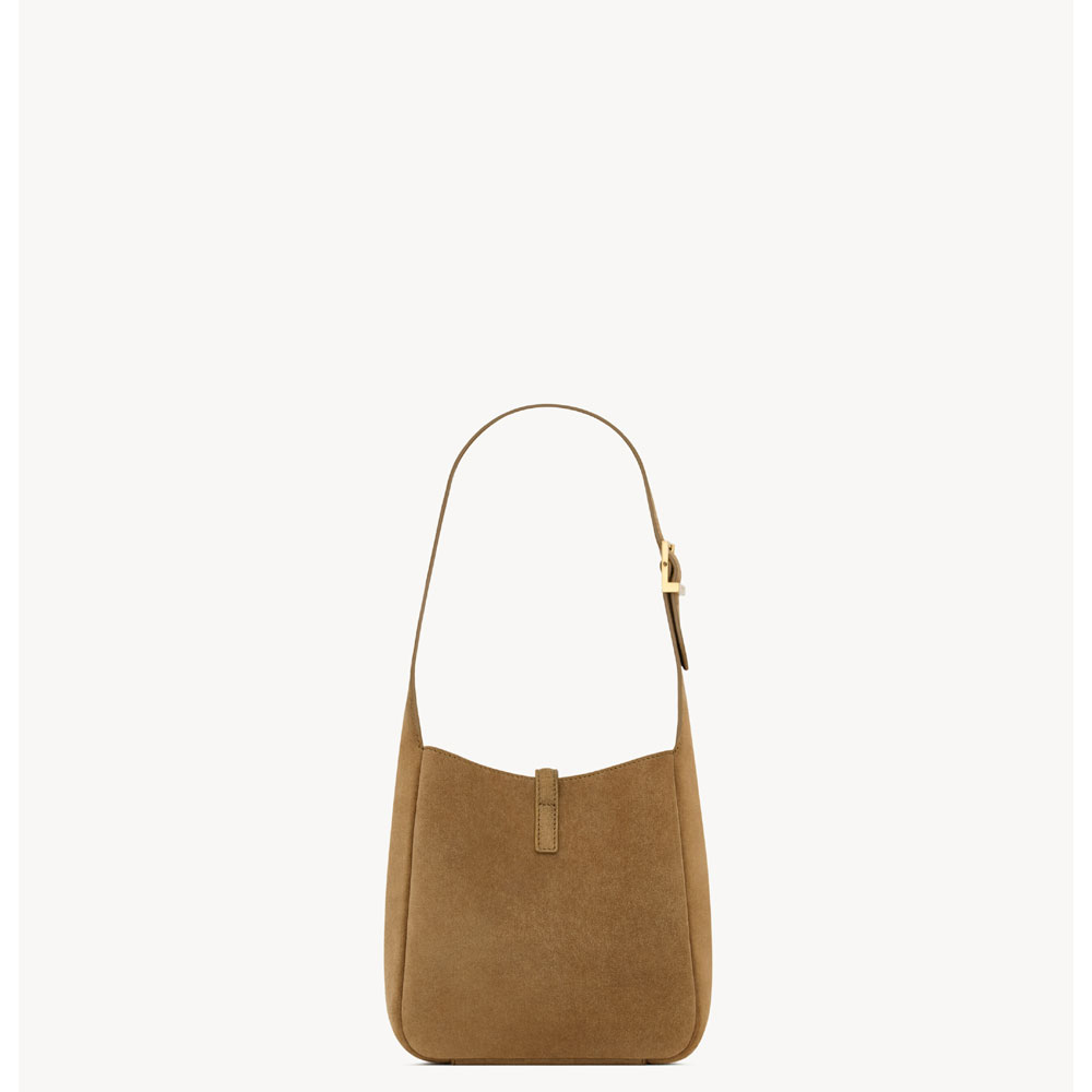 YSL Le 5 A 7 Supple Baby In Suede in Brown 809461 1U80W 3194: Image 4