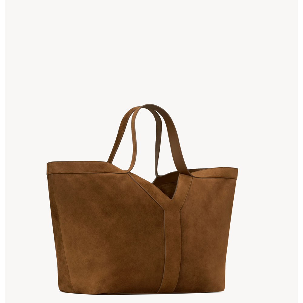 YSL Y Tote In Suede in Brown 817602 C0X0W 2924: Image 2