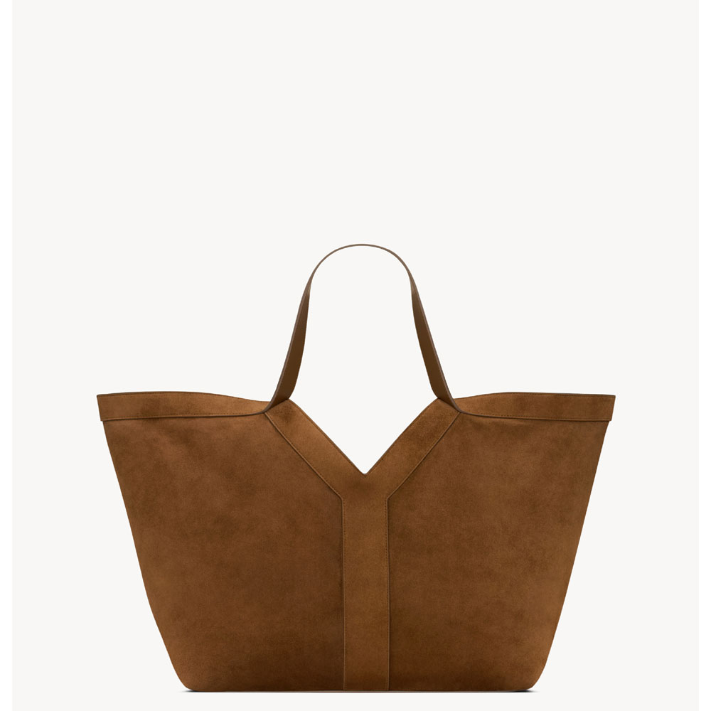 YSL Y Tote In Suede in Brown 817602 C0X0W 2924: Image 4