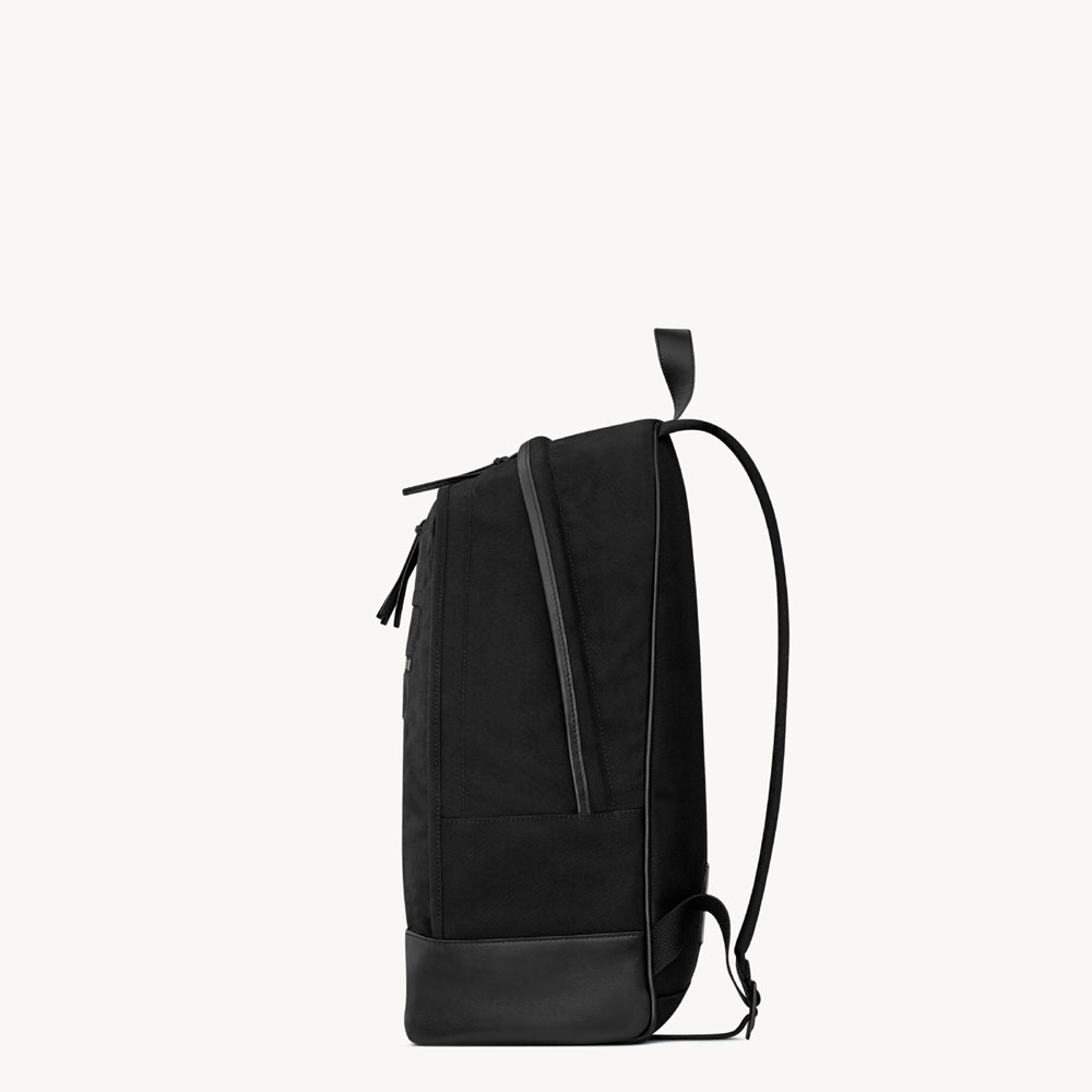 YSL City Backpack In Nylon Canvas And Leather In Black 821007 FAEEF 1000: Image 3