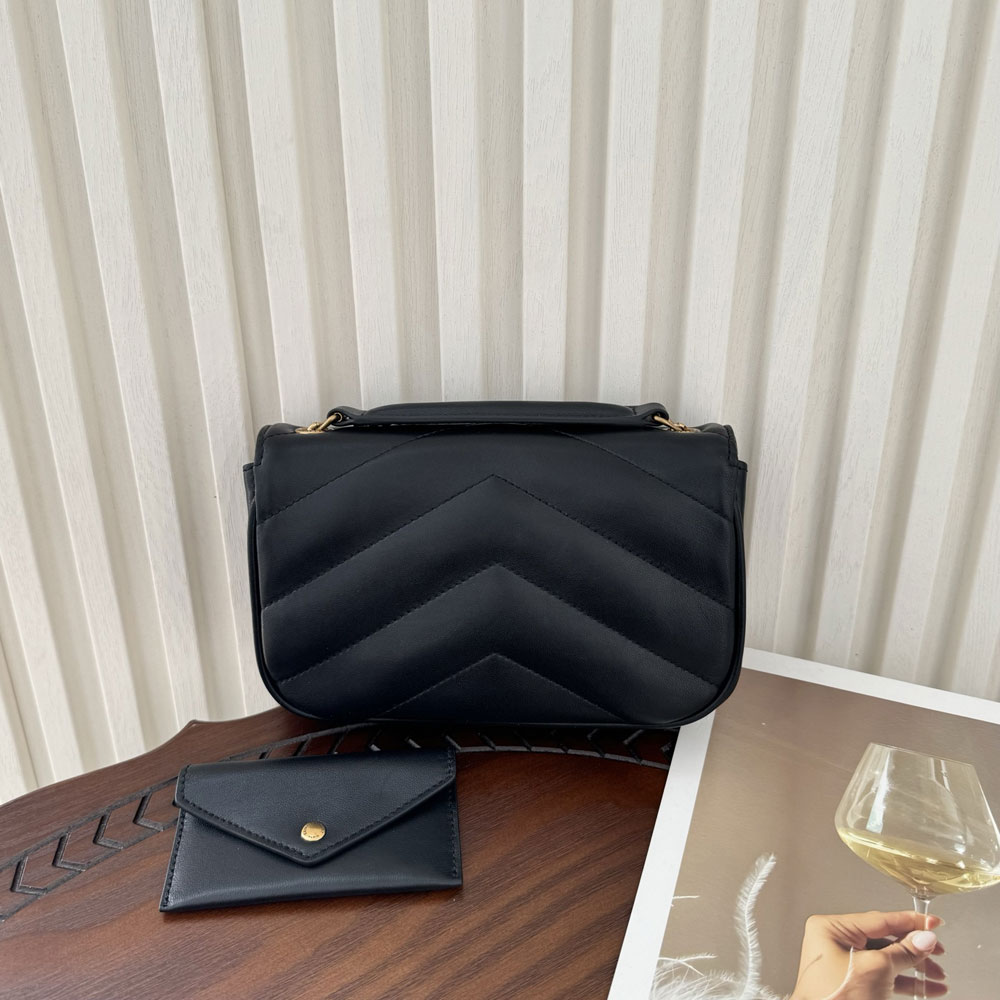 YSL Loulou Mini In Lambskin in Black 821749 AAE4Y 1000: Image 2