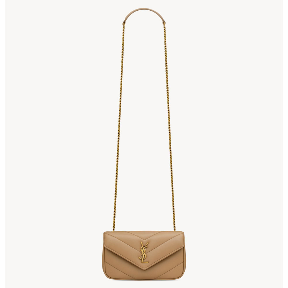 YSL Loulou Mini In Lambskin in Caramel 821749 AAEAX 2357: Image 1