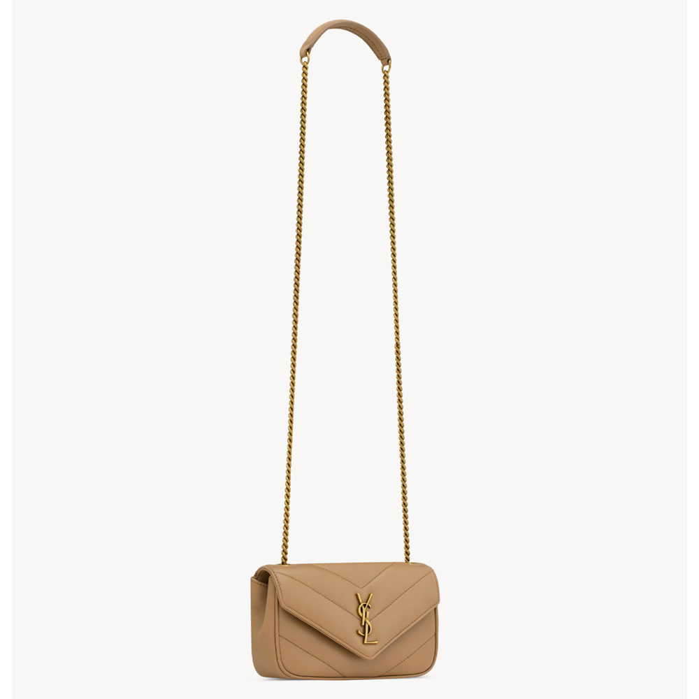 YSL Loulou Mini In Lambskin in Caramel 821749 AAEAX 2357: Image 2