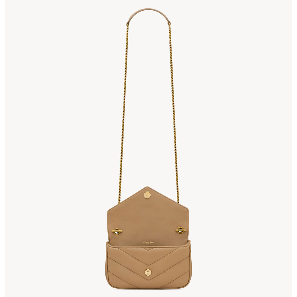 YSL Loulou Mini In Lambskin in Caramel 821749 AAEAX 2357: Image 3