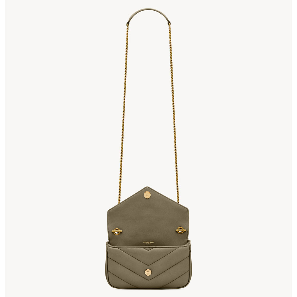 YSL Loulou Mini In Lambskin in Grey 821749 AAEAX 3775: Image 3