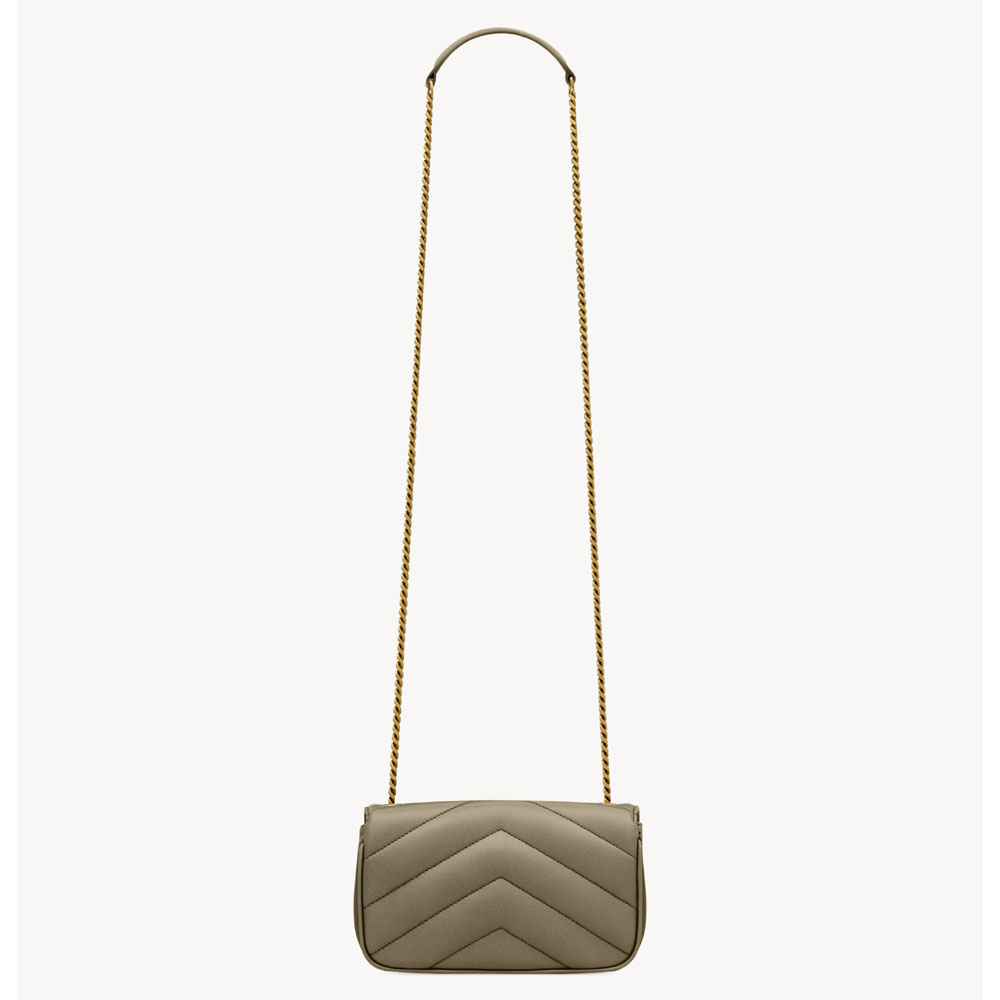 YSL Loulou Mini In Lambskin in Grey 821749 AAEAX 3775: Image 4