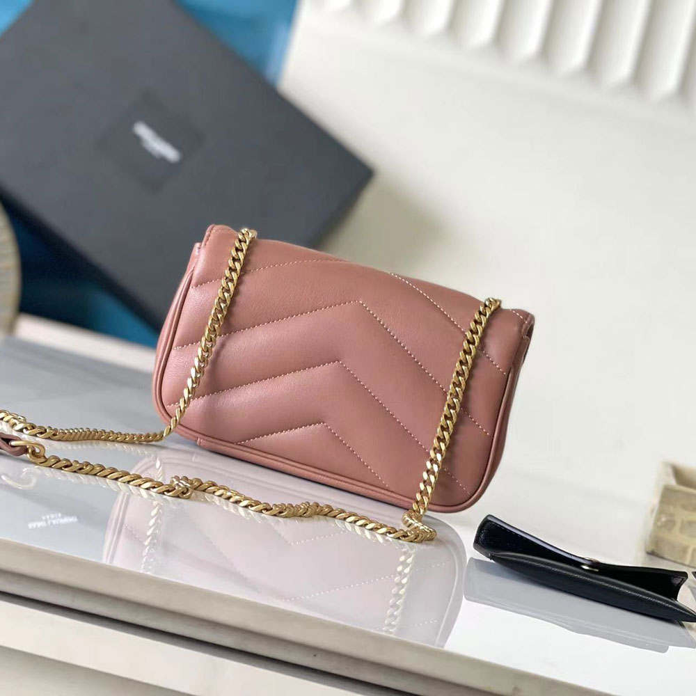 YSL Loulou Mini In Lambskin in Pink 821749 AAEAX 5036: Image 2