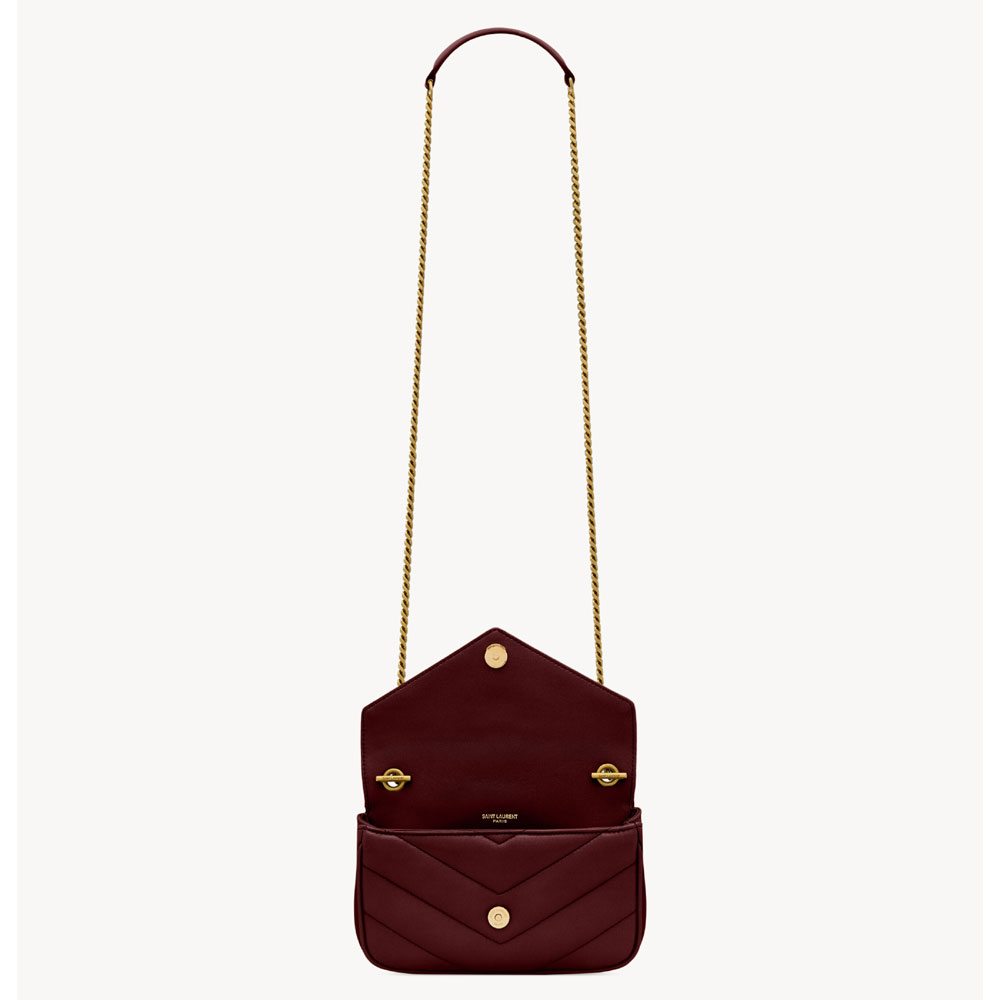 YSL Loulou Mini In Lambskin in Burgundy 821749 AAEAX 6197: Image 3