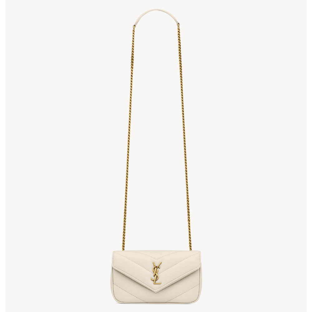 YSL Loulou Mini In Lambskin in White 821749 AAEAX 9207: Image 1
