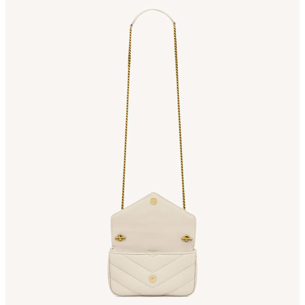 YSL Loulou Mini In Lambskin in White 821749 AAEAX 9207: Image 3