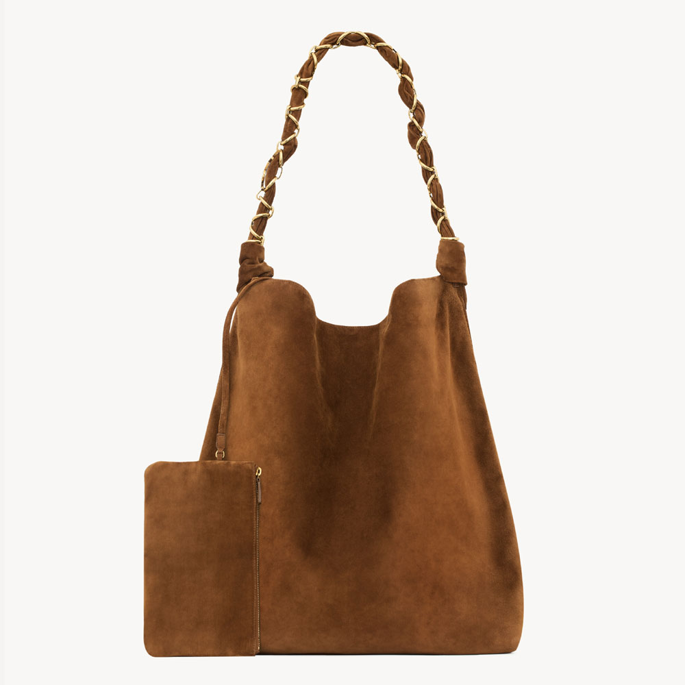 YSL Amalia In Suede In Brown 834750 1U80W 2916: Image 2