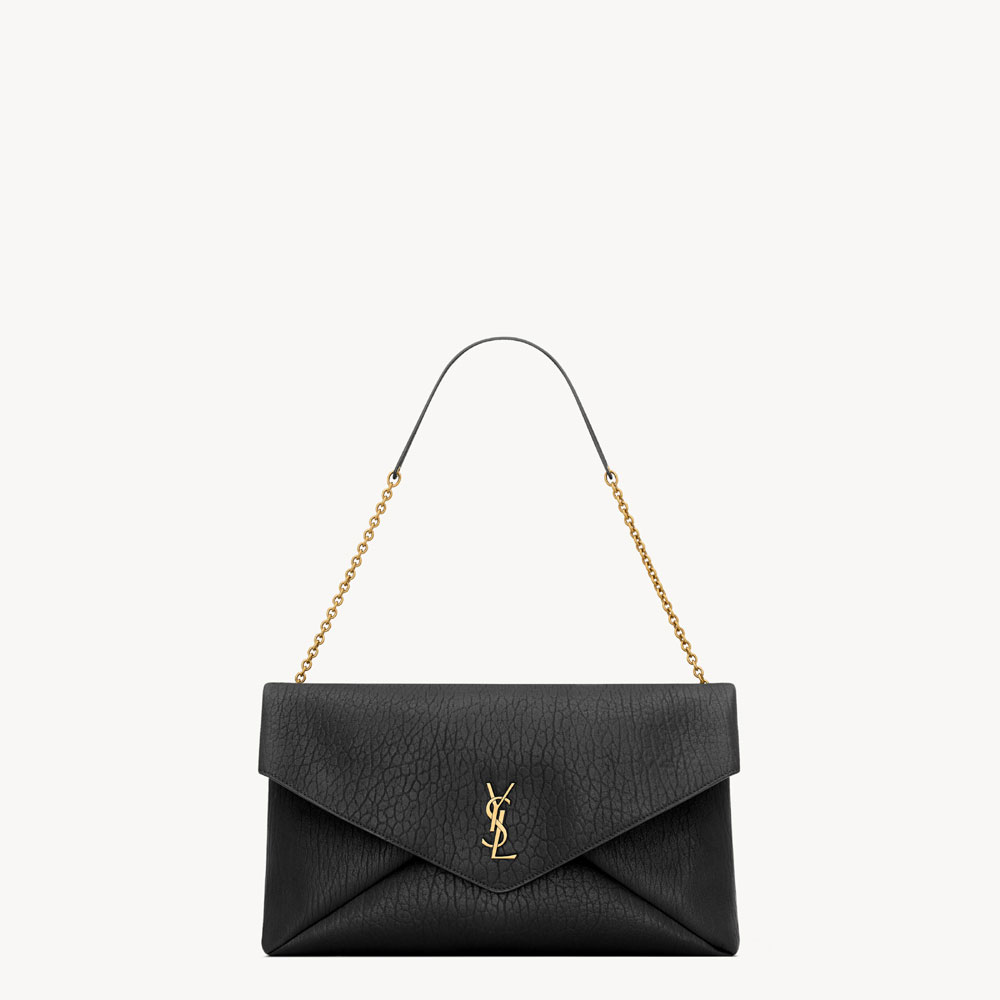 YSL Cassandre Large Pouch On Chain In Lambskin In Black 841702 AACYT 1000: Image 1