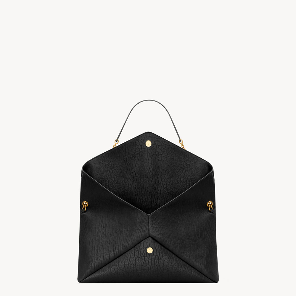YSL Cassandre Large Pouch On Chain In Lambskin In Black 841702 AACYT 1000: Image 4
