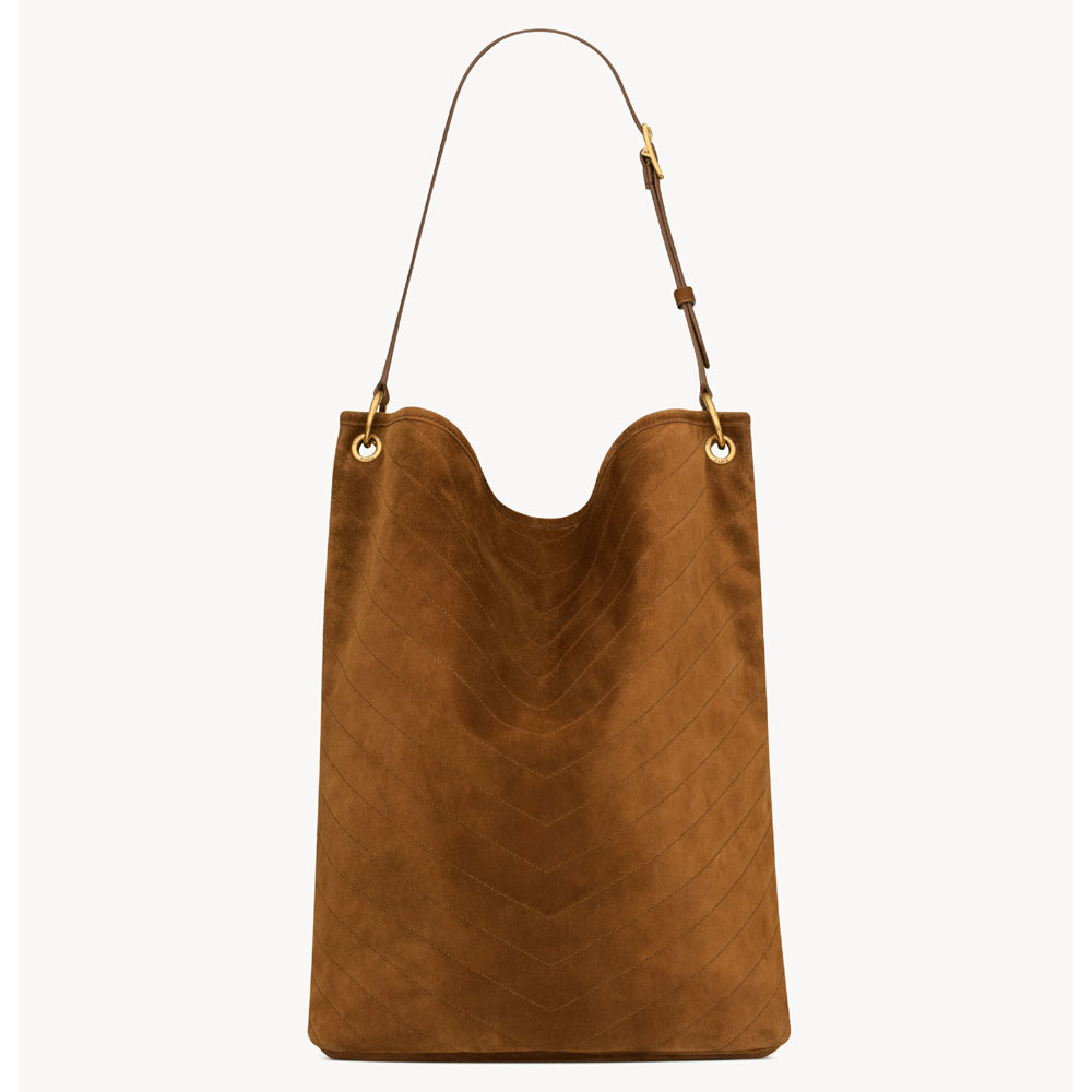 YSL Niki Supple Bucket In Suede in Brown 844346 1U807 2916: Image 4