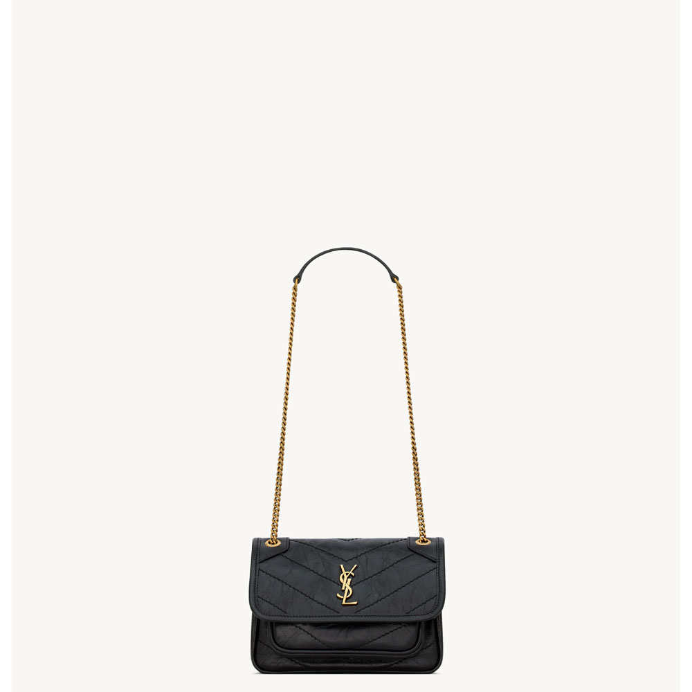 YSL Niki Mini In Vintage Leather in Black 846087 0EN07 1000: Image 1