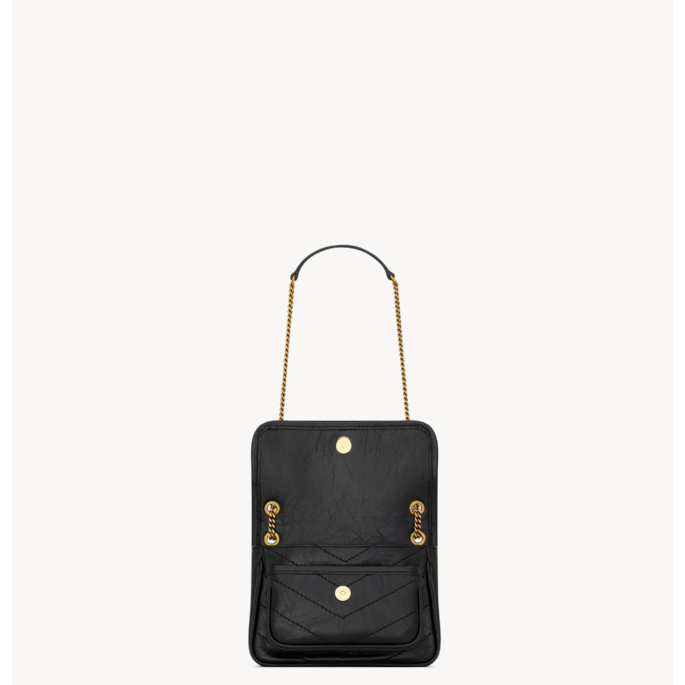 YSL Niki Mini In Vintage Leather in Black 846087 0EN07 1000: Image 3