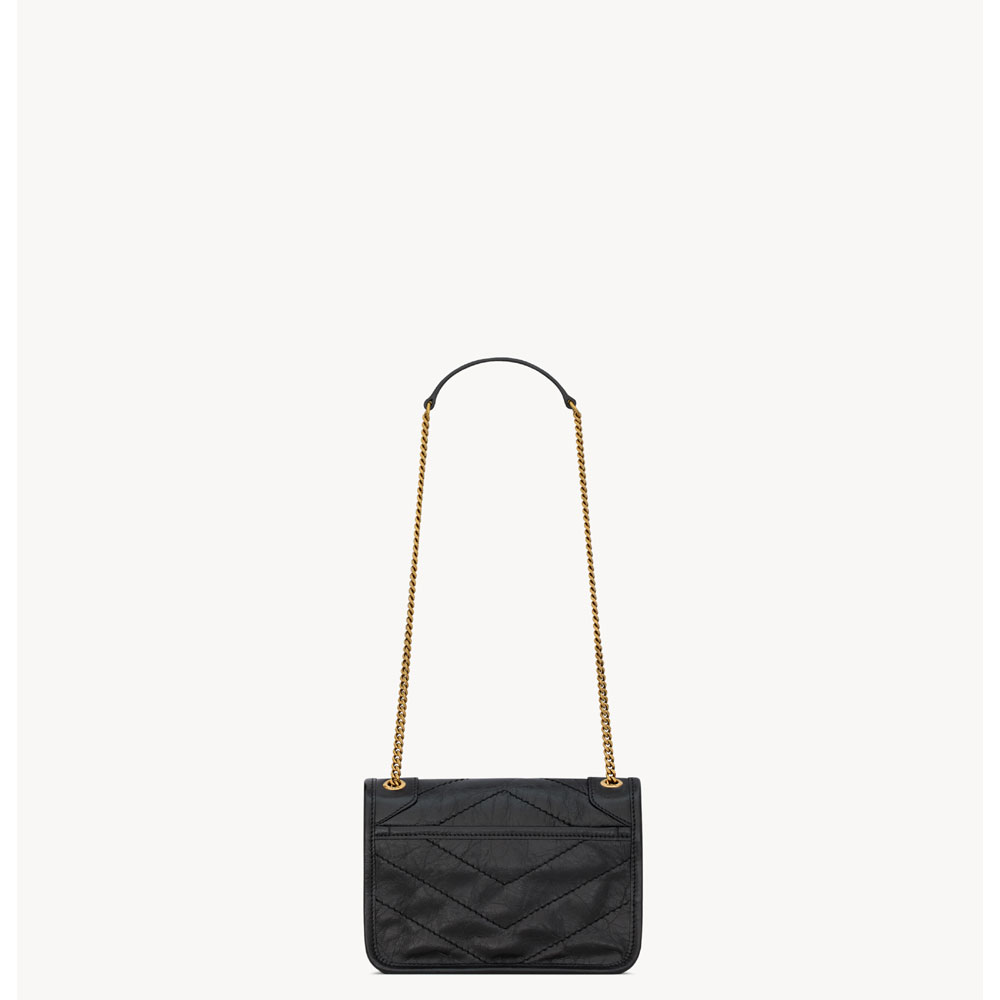 YSL Niki Mini In Vintage Leather in Black 846087 0EN07 1000: Image 4