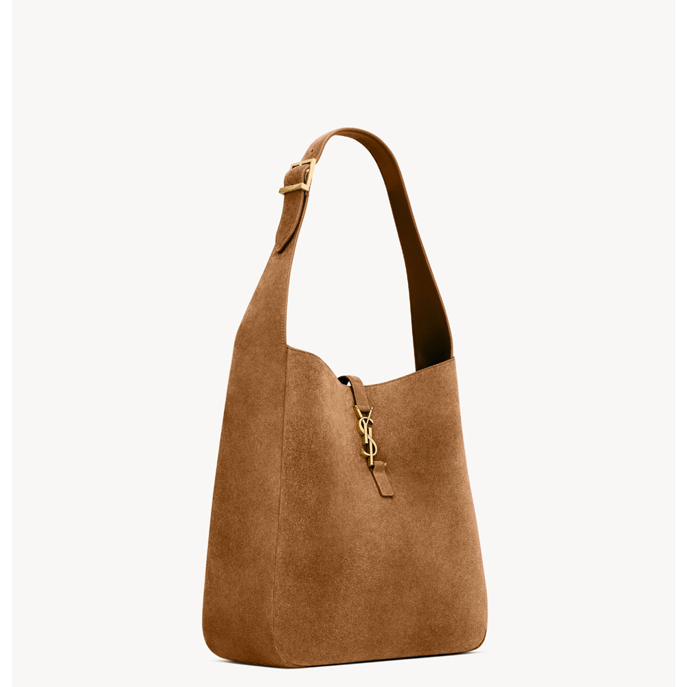 YSL Le 5 A 7 Supple Large In Suede in Brown 850545 1U80W 2916: Image 2