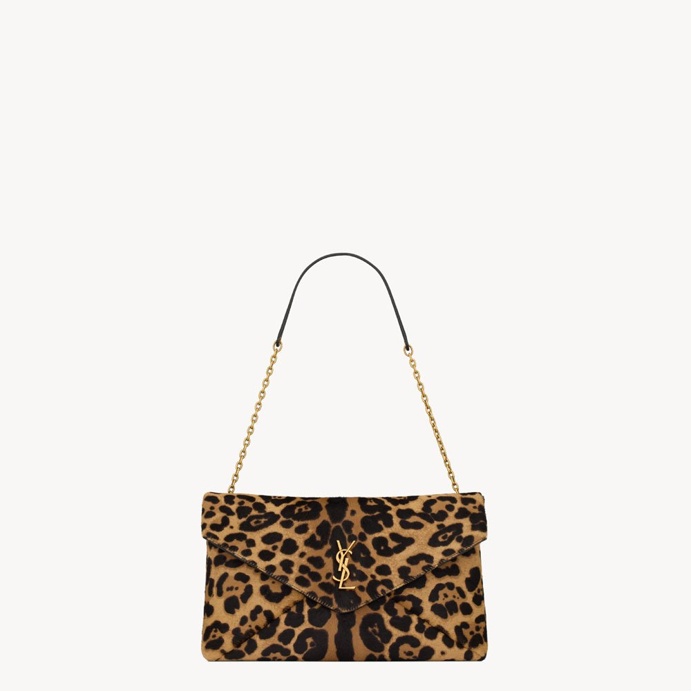 YSL Cassandre Pouch On Chain In Pony Hair Leather In Black 853610 AAFQT 2499: Image 1