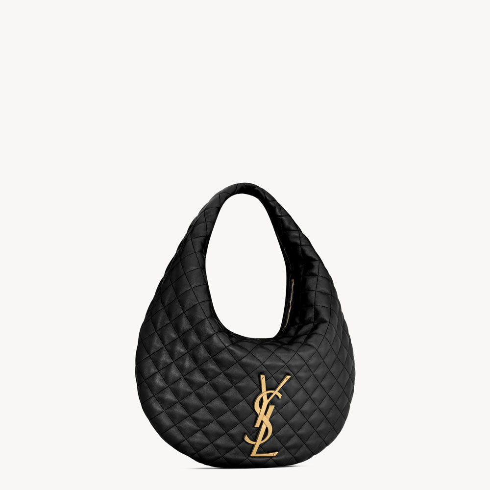 YSL Icare Hobo In Quilted Nappa In Black 858160 AAANG 1000: Image 4