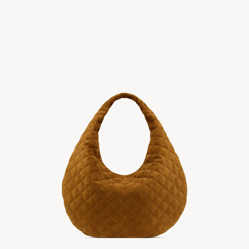 YSL Icare Hobo In Quilted Suede In Brown 858160 AAF9P 2916: Image 2