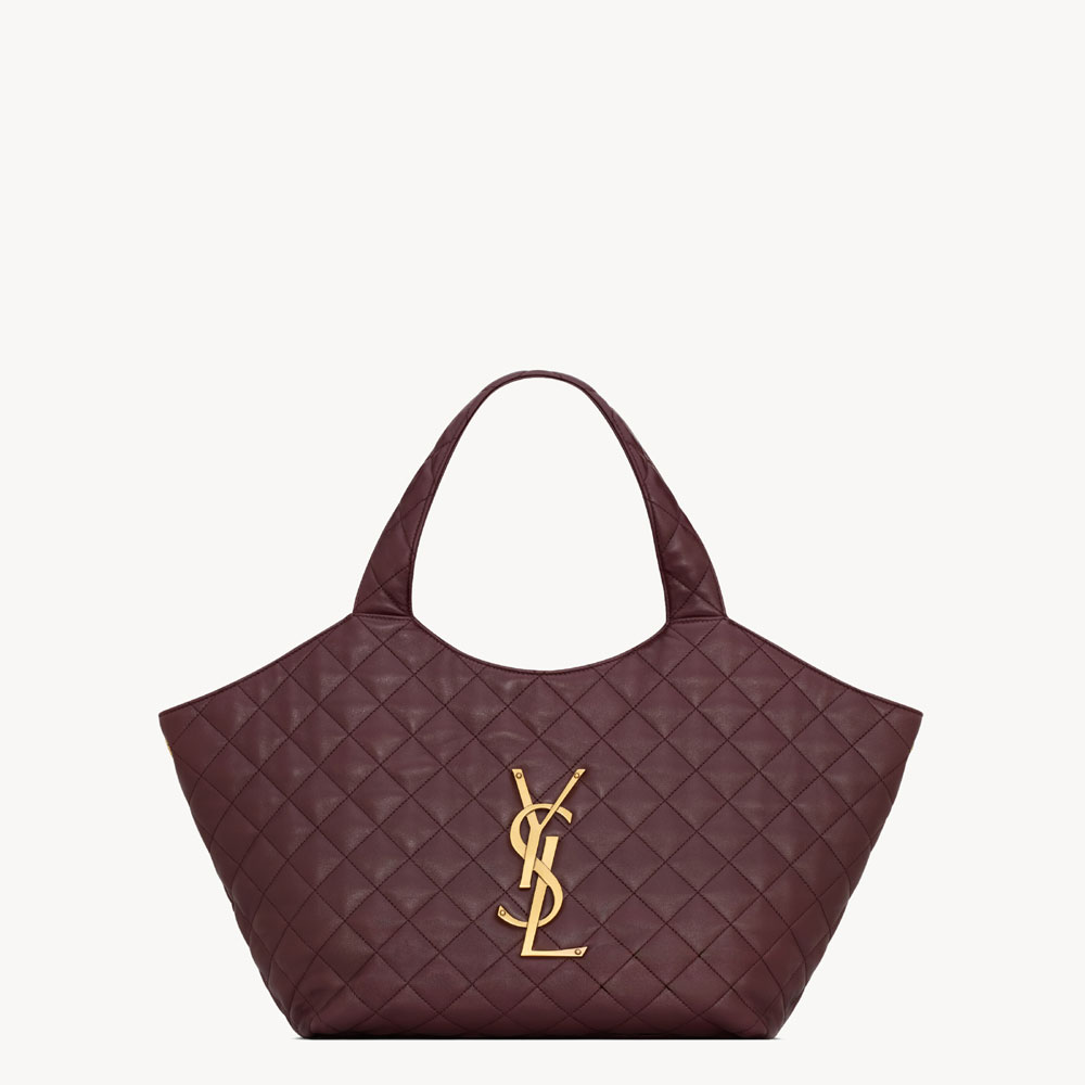 YSL Icare Medium In Quilted Nappa In Bordeaux 858191 AAANG 6195: Image 1